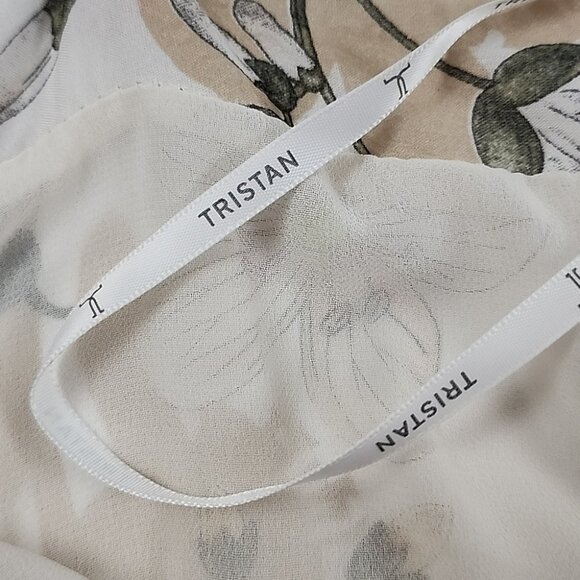 Tristan Women's Maxi Strapless Dress Floral Print Cream Pink Flowy Size 16 - Picture 11 of 16